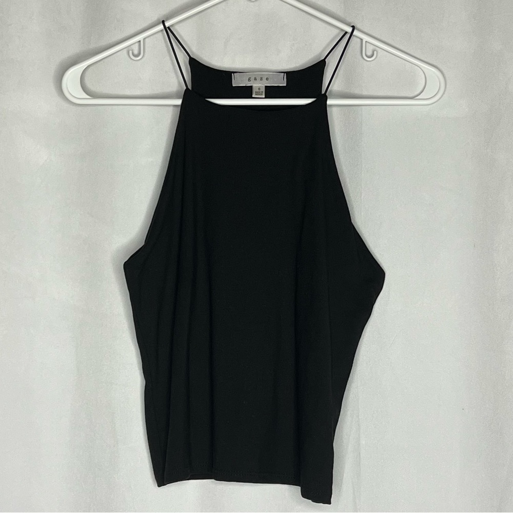 Gaze High Neck Racerback Cropped Tank Top Size Small